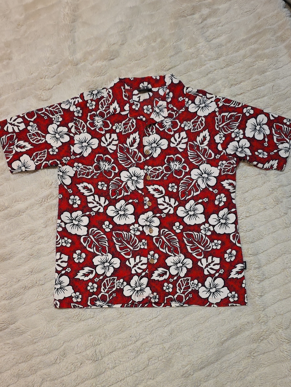 Men's Red Floral Hawaiian Shirt